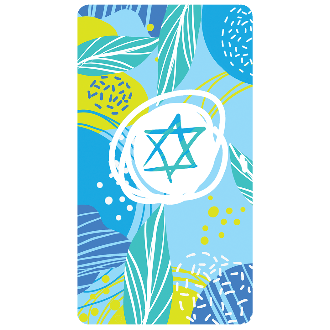Pictura Star On Fun Background Bar/Bat Mitzvah money card with colorful star design, perfect for special occasion gifting.